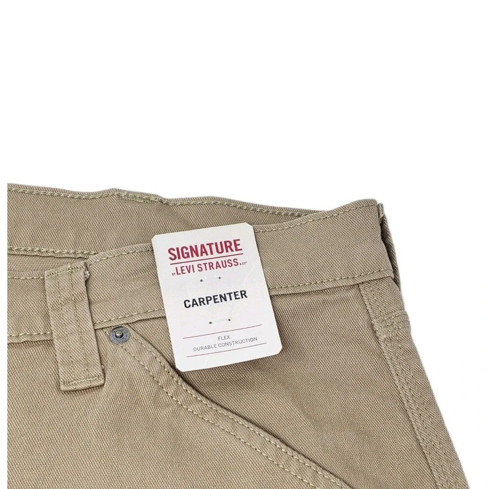Levi Strauss Signature 40x30 Mens Cotton Carpenter Jeans American Khaki Straight